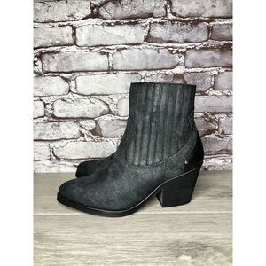 Musse & Cloud Black Suede Leather Chelsea Block Heel Boots Women’s Sz 9M US/40EU